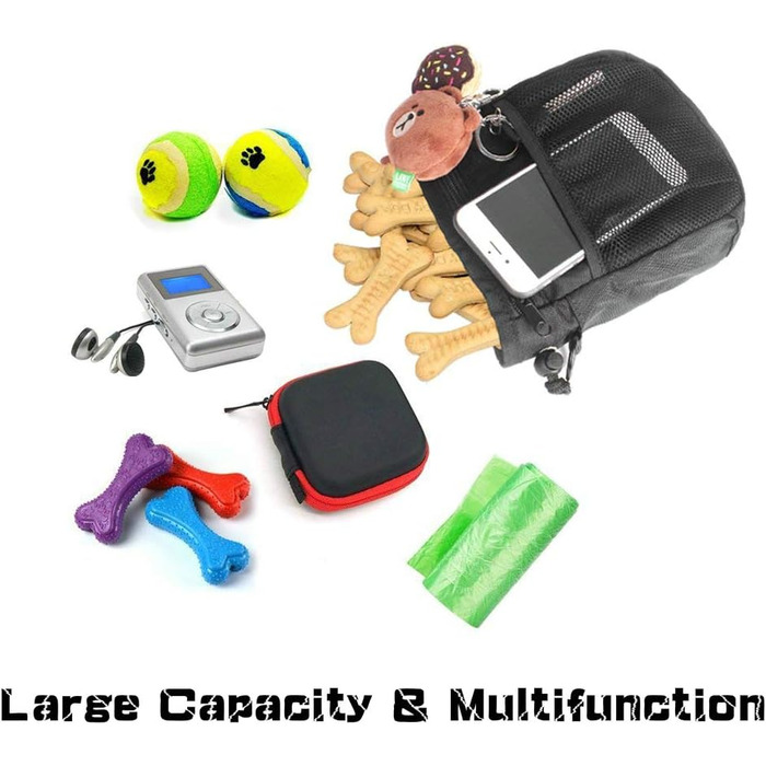 Сумка для ласощів для собак Hanwell з дозатором для прибирального інвентарю - водонепроникна, чорна