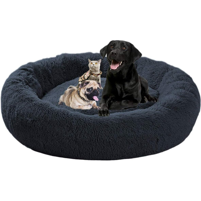 Ортопедичне ліжко для собак великих порід, XL, плюшеве, 110/120 см, з подушкою, миється
