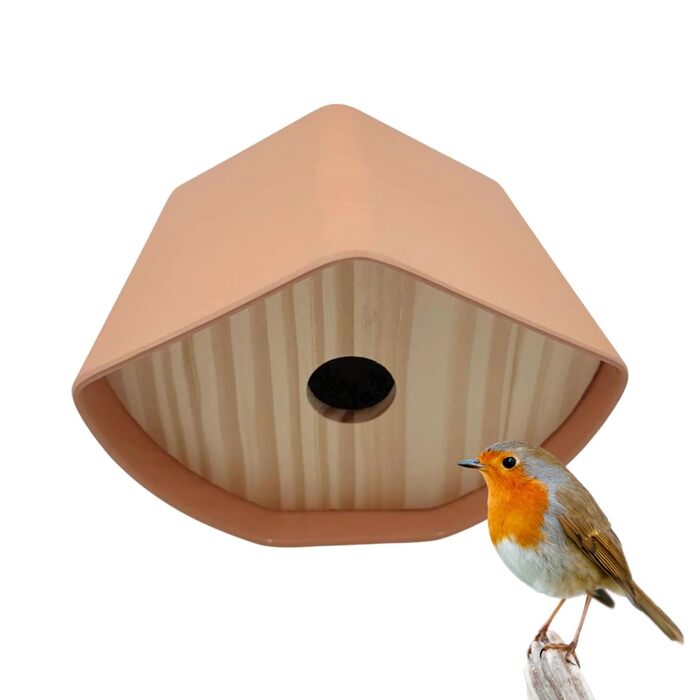 Будиночок для птахів Seaside No.64 - Vogelhaus з бамбука (темний) для малих птахів (синиць, зябликів, сніжників) - декор для дому та гніздовий будиночок на вулиці