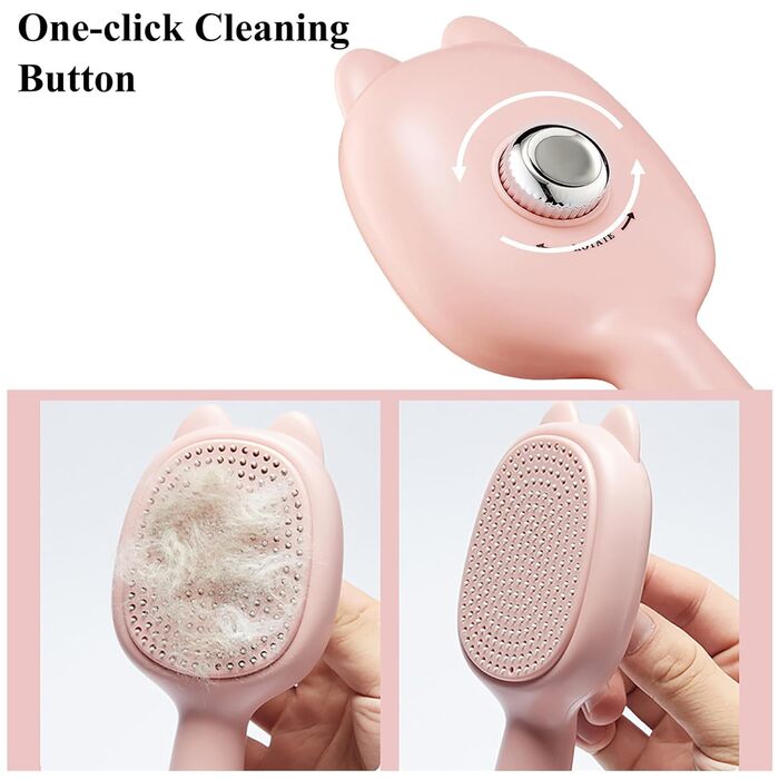 Самоочищувана щітка для собак маленьких порід - регульована щітка для грумінгу цуценят, Йоркширів, Ши-тцу, Мальтіпу та Мальтезе (Рожева)