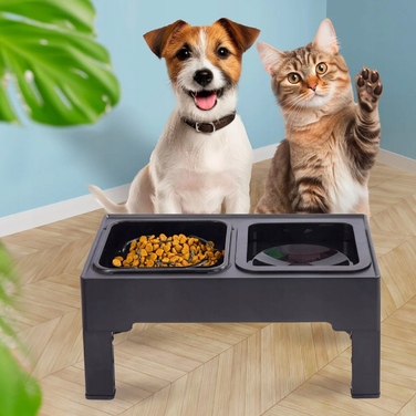 Миска для собак та котів: антиковзаюча, з регульованою висотою підставки та системою сповільнення їжі