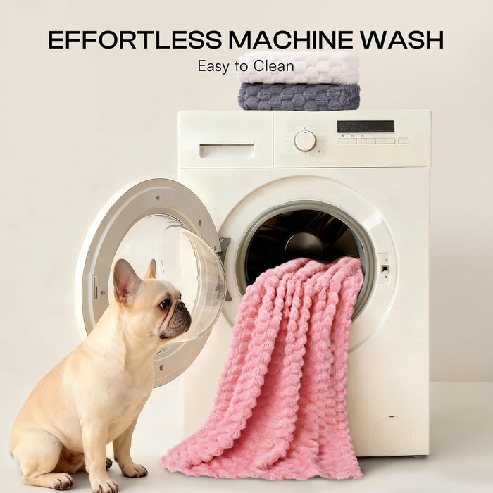 М'яка ковдра для собак та котів Luciphia, 3 шт. у наборі, фланель, 52x76 см, рожева