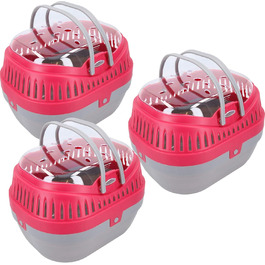 Транспортний бокс для морських свинок, щурів, дегусів, великий, червоний, 3 шт.