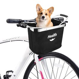 Кошик для велосипеда Faltbar Klickfix: знімний, передній, чорний, для собак, алюмінієвий, з адаптером для керма