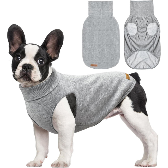 Світшот для собак Mosucoirl: теплий пуловер для маленьких, середніх та великих собак XS-4XL сірого кольору