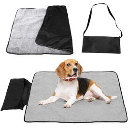 Водонепроникний килимок для собак та котів 100x70 см (Чорний) - м'який, зносостійкий, для подорожей