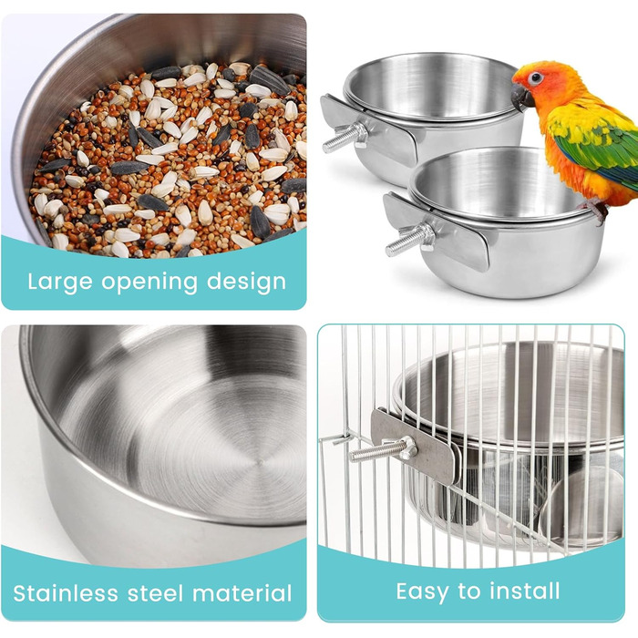 Годівниця та миска для гризунів та птахів Vogelkäfig-Futterstation, 2 шт.