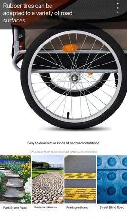 PRUJOY Причіп для собак 2-в-1 з трьома колесами, великий причіп для собак, дитяча коляска та джогер з амортизаторами, стійкий до перекидання (Grizzle)