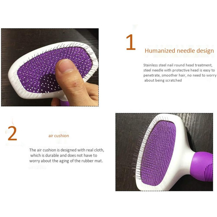 Інструмент для видалення шерсті для собак та котів, гребінець для грумінгу, фіолетовий, для короткої шерсті