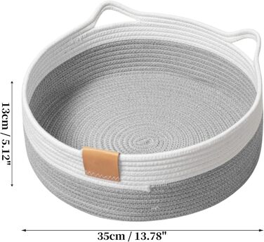 Квіткове ліжко для кота, 50 см, плетений кошик, зручне, міцне, сірого кольору (S, світло-сірий)