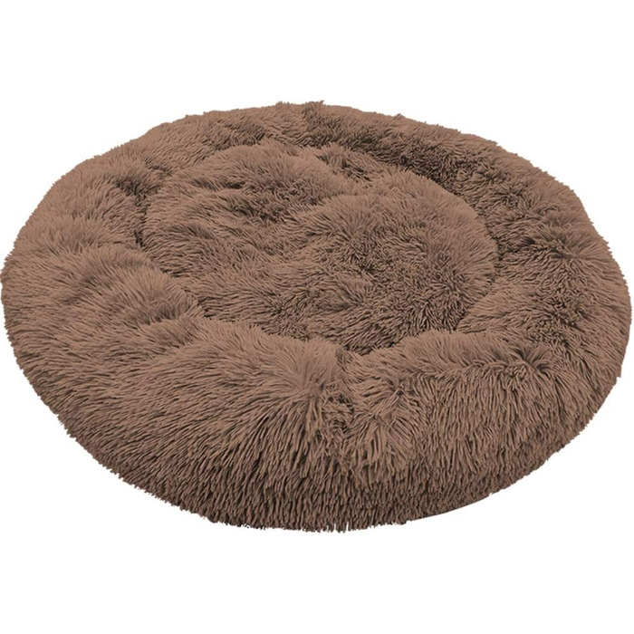 М'яке кругле ліжко для собак Antistress, корзина для собак, плюшеве ліжко для домашніх тварин, зручне та миється, ліжко-корзина для собак маленьких, середніх та великих (90*90см, 70*70см, коричневе)