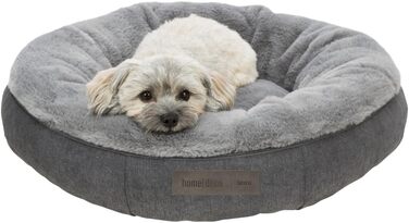 Ліжко для собак TRIXIE Liano, 80x60 см, сіре - м'яке, з наповнювачем з пінополістирольних кульок, для великих собак, з антиковзким покриттям, миється, 37981