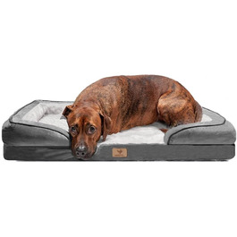 Ортопедичне ліжко для собак Traumreiter, сіре, 135x100 см. Підходить для великих та середніх собак. Ліжко-корзина, ліжко-софа, велике ліжечко для собак.