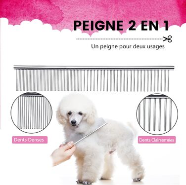 Набір для грумінгу собак: професійна шерстьова ножиця 4CR, нержавіюча сталь, гребінець, безпечний закруглений наконечник