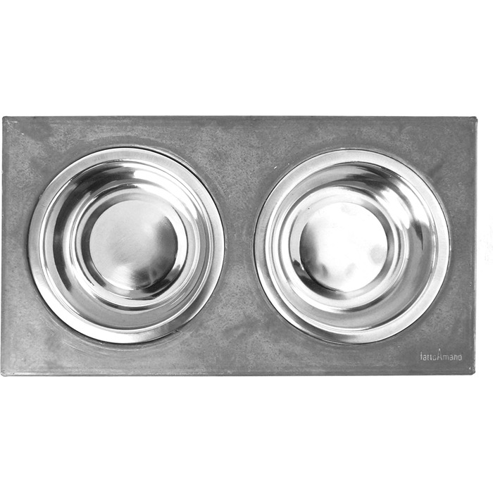 FEEDO - годівниця для собак з бетону | Подвійний миска | Аксесуари для собак (S, світло-сірий)