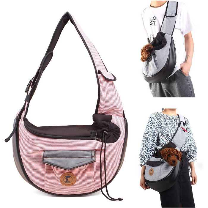 PETCUTE Сумка-переноска для собак та котів - маленька переноска для тварин для подорожей, прогулянок та активного відпочинку (Рожева)