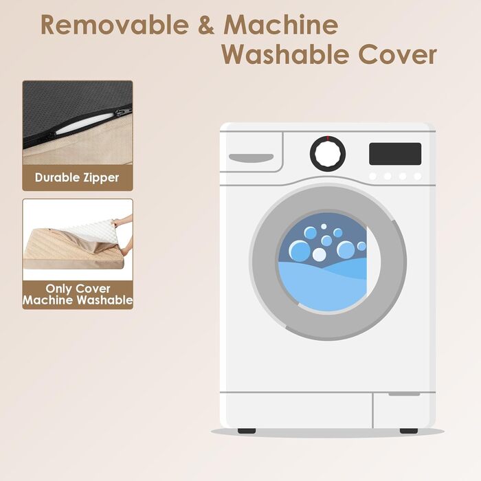 Ортопедичне ліжко для собак середнього розміру EHEYCIGA, 89x58x9 см, м'яке, знімний чохол, колір хакі