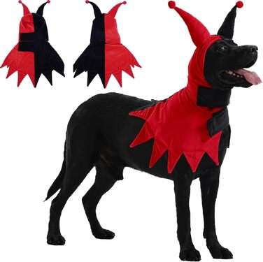 Костюм клоуна для собак Lelepet на Halloween, Cosplay, для свят, червоний, 3XL