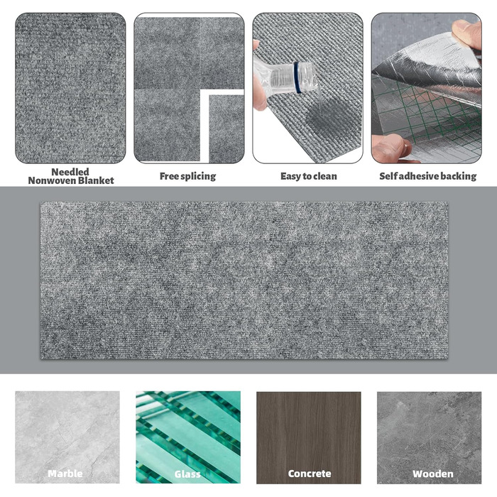 Килимок для дряпання котів, килимок для стіни, 200x40 см, світло-сірий