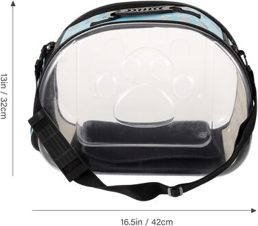 Транспортна сумка для котів POPETPOP: міцна, з прозорим корпусом, для подорожей та вигулів, блакитна