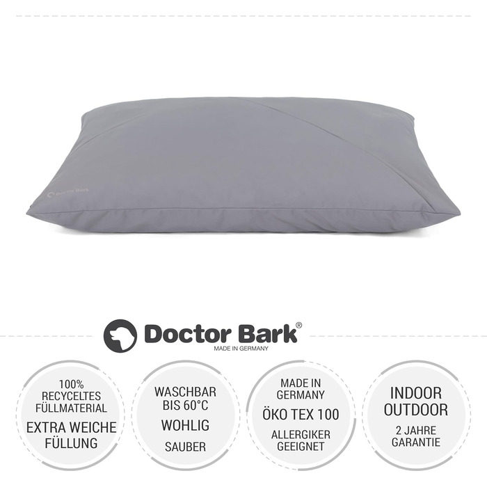 М'яке ліжко для собак середніх порід GreenLabel Country-Kissen M, світло-сірий колір, легко миється