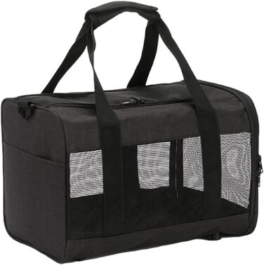 Транспортна переноска для тварин, складана сумка-переноска для котів та собак, чорна