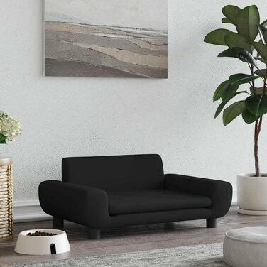 Крісло-ліжко для собак, чорне, з м'якою оббивкою, 70x45x33 см, для маленьких собак та котів