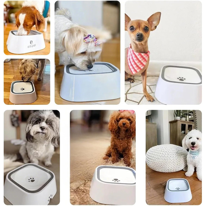 Миска для собак з нержавіючої сталі, 1л, з плаваючою платформою, для подорожей, внутрішнє та зовнішнє використання, сіра