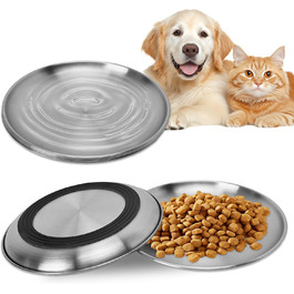Набори мисок для котів Elisabe Katzennapfe з нержавіючої сталі (6 шт.) з антиковзким дном, 17 см. Анти-втома для вусів, годівниця та миска для води для котів та дрібних тварин