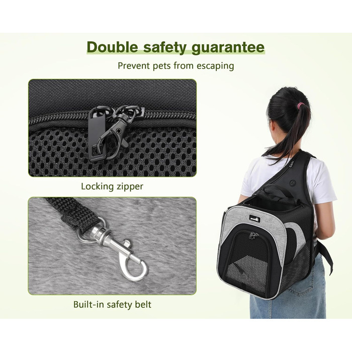 Транспортна сумка для кота Pecute: рюкзак для котів, чихуахуа, йоркширського тер'єра (до 3,5 кг), дихаюча, легка, складна