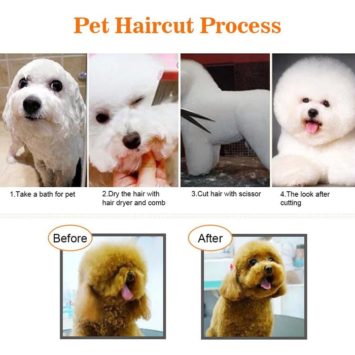 Набір тримерів для тварин зі сталі (7 шт.) - догляд за шерстю собак та котів