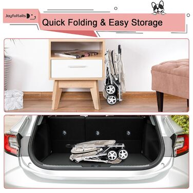 Візок для собак Joyfultails, двомісний візок для домашніх тварин та дітей, складний візок для 2 собак та котів, сумка-переноска для близнят, візок для прогулянок та бігу з собаками, візок для тварин для подорожей з місцем для зберігання (сірий)