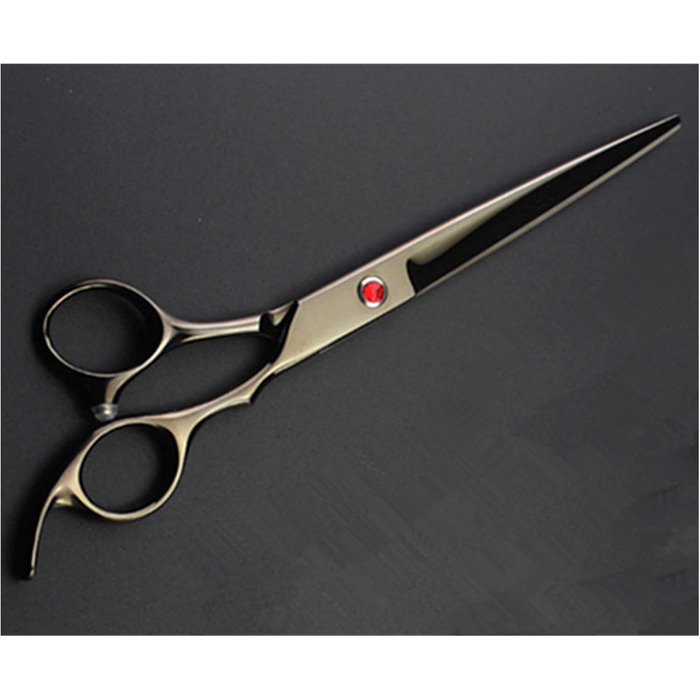 Професійна фен-ножиця для собак та котів, 7' чорна, для грумінгу, вигнутий ніж, без чохла