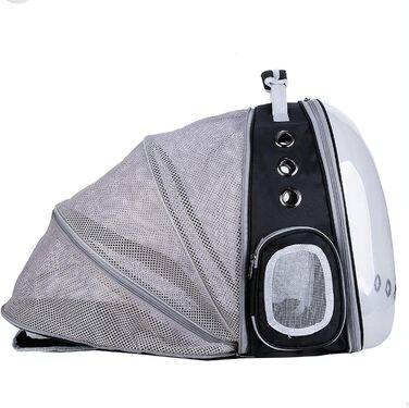 Транспортна сумка для собак та котів JUMI - переноска для котів та собак, рюкзак для тварин, аксесуари для котів, дорожня сумка, переноска з регульованим ременем, вентиляційні решітки (Чорний, Згин)