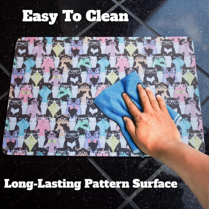 Нековзаюча килимок під миску для корму кота/собаки, водонепроникний, Dead Set Studio #2