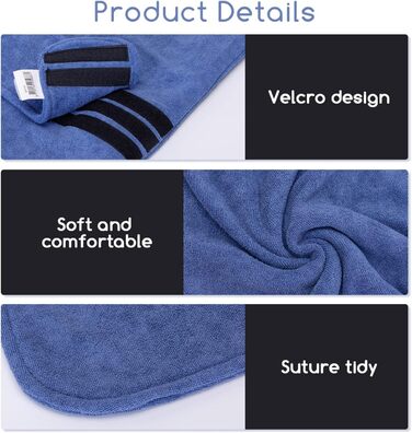 Рушник для собак та котів Nobleza з мікрофібри, швидковисихаючий, надзвичайно поглинаючий, 5 розмірів, блакитний (S)