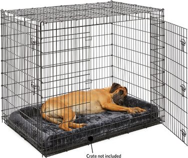 Крізь для собак QuietTime XXL від Midwest Homes for Pets - сіре м'яке ліжко з штучного хутра, 128x84 см, для великих собак