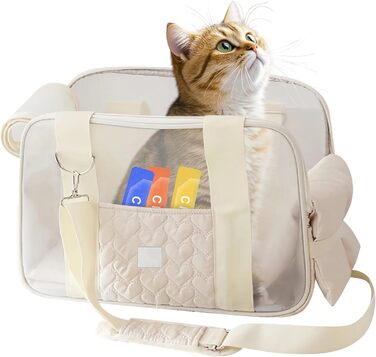 Транспортувальна сумка для собак та котів до 5 кг – Легка та дихаюча переноска для маленьких собак та котів, з ременем безпеки та кишенями, ідеальна для автомобіля, подорожей та активного відпочинку