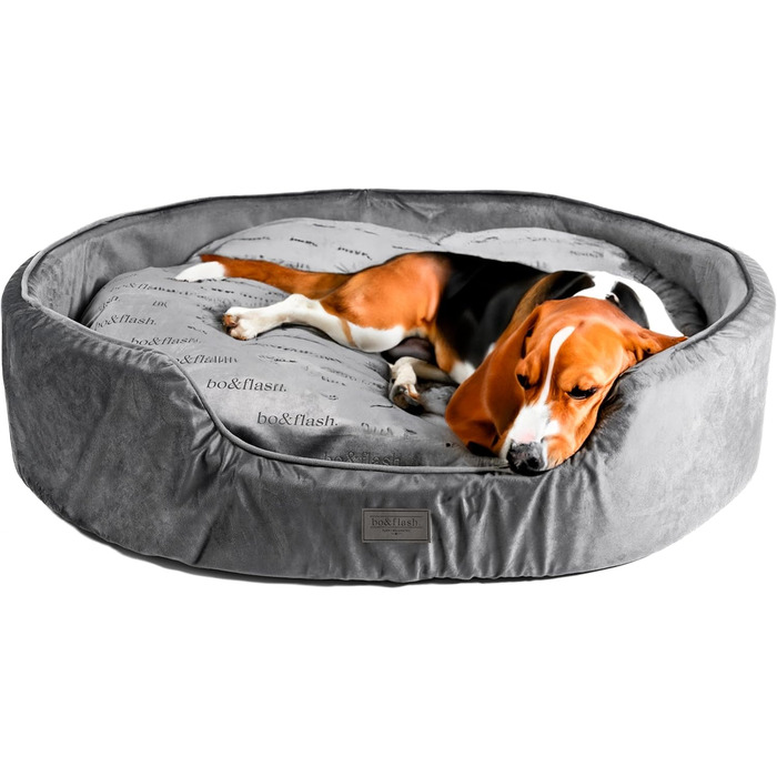 М'яке ліжко для собак San Diego Dark Grey L - зручне собаче ліжко для маленьких та великих собак, з антиковзким покриттям та можливістю прання