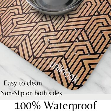 Uniklook килимок для корму собак і котів, екологічний, нетоксичний, водонепроникний, легкий у догляді, стильний дизайн, 41,9×71,1 см