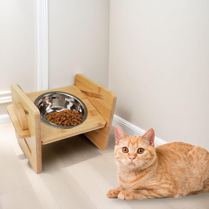 Підвищений годівниця для собак, годівниця для собак на підставці, регульована висота, миски з нержавіючої сталі, 4 рівні, для собак та котів