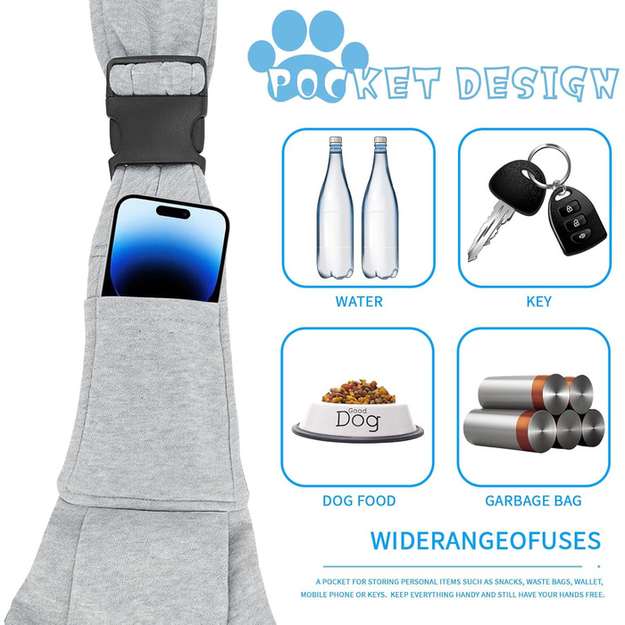 Сумка-переноска для тварин, регульована переноска для собак, реверсивна переноска для маленьких собак до 7 кг, переноска для собак, переноска для собак для прогулянок та активностей на відкритому повітрі (Сірий)