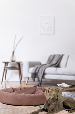 Килимок для собак Luxus Denver | гігієнічний, миється | розмір M (для маленьких та середніх собак) | затишна печеринка з пакетиками для збору відходів | діаметр 68 см (Ø 90 см, Рожевий)