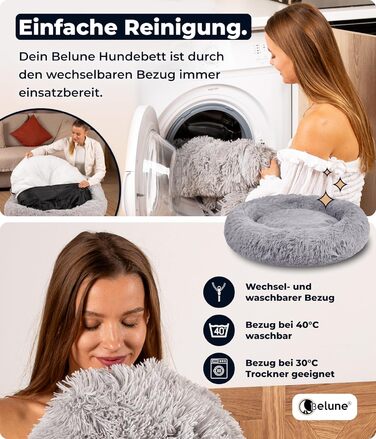 Belune® Лежак для собак, м'який, машинне прання, XS, 60 см, світло-сірий – для великих, середніх і малих собак