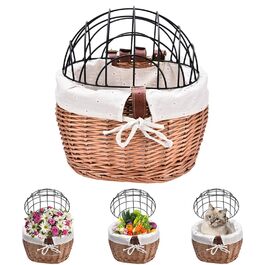 Плетенний велосипедний кошик для котів, ручної роботи, знімний, для перевезення тварин