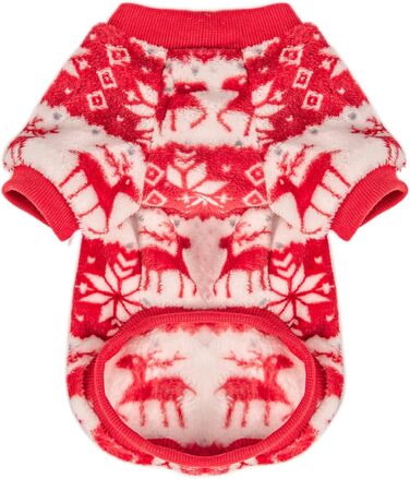 Теплий пуловер для собак та котів, 3 шт. в наборі, для дівчаток та хлопчиків, зимовий халат-сорочка (Рожевий, Бузковий, Рожево-червоний, X-Large, Різдвяний червоний)