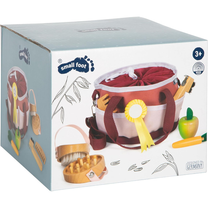 Набір для догляду за конем Small Foot: дерев'яні аксесуари для гри, іграшки для дітей