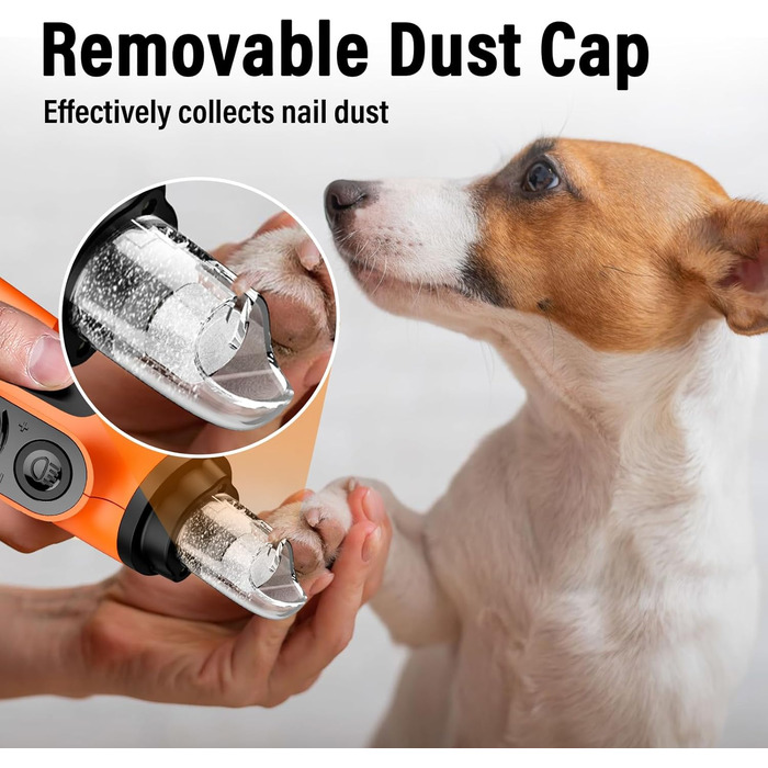 Шліфувальник кігтів для собак Casfuy Smarter Krallenschleifer 6-ступінчатий з LED-підсвіткою, тихий, перезаряджається, для собак та котів великих, середніх та малих порід, оранжевий/західний колір (Sunset Chevron)