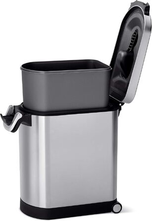 Контейнер для кормів для тварин simplehuman 25 л, відбитки пальців не залишаються, матова нержавіюча сталь