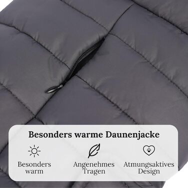 Зимовий теплий пуховик для собак, сірий, XS - водонепроникний, стильний, для маленьких собак